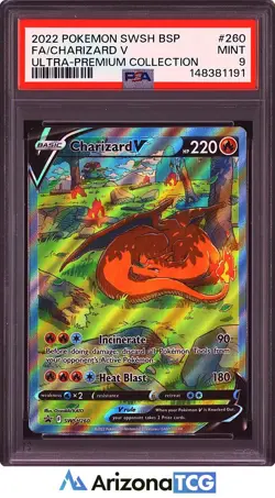Pokemon 2022 Charizard V SWSH260 Black Star Promo Ultra-Premium Collection PSA 9 - Image 1