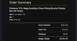 Pokemon TCG: Mega Evolution-Chaos Rising Booster Display Box (36 Packs) PREORDER - Image 3