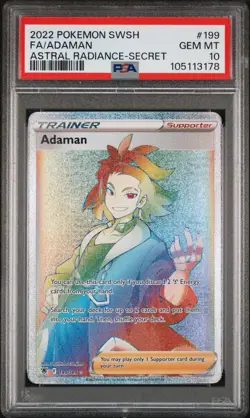 2022 Pokemon Adaman 199/189 Astral Radiance Secret Rare PSA 10 GEM MINT - Image 1