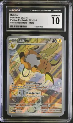 RAICHU Paldea Evolved Illustration Rare #211 CGC 10 Pokemon [Nostalgium] - Image 1