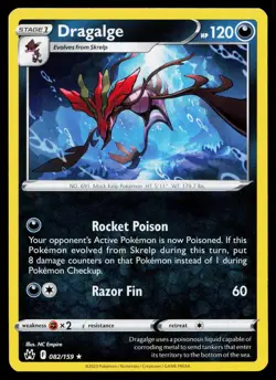 Dragalge 082/159 Rare Crown Zenith Pokemon Near Mint - Image 1