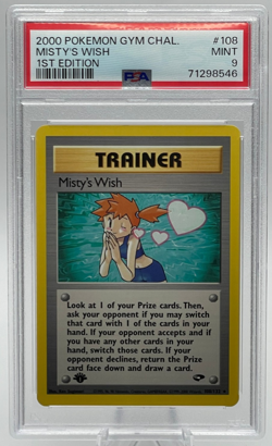 2000 POKEMON GYM CHALLENGE #108 MISTY'S WISH 1ST EDITION PSA 9 MINT - Image 1