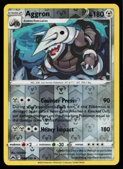 Aggron 089/159 Crown Zenith Pokemon Reverse Holo Near Mint - Image 1