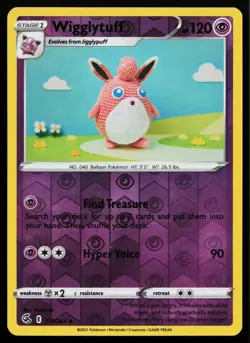 Wigglytuff 111/264 Fusion Strike Pokemon Reverse Holo Near Mint - Image 1