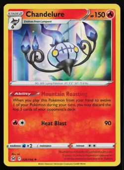 Chandelure 026/196 Holo Rare Lost Origin Pokemon Near Mint - Image 1