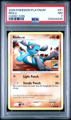 2009 POKEMON PLATINUM COMIC CON #91 RIOLU PSA 7 - Image 1