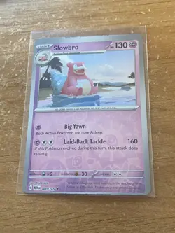 2023 Pokemon Scarlet & Violet 151 080/165 Slowbro Reverse Holo OC Miscut NM - Image 1