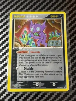 Pokemon TCG Sableye Crystal Guardians 10/100 Reverse Holo Stamped - Image 1