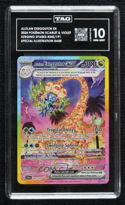 Alolan Exeggutor ex Special Illustration Rare Pokemon SV08 Surging Sparks TAG 10 - Image 1