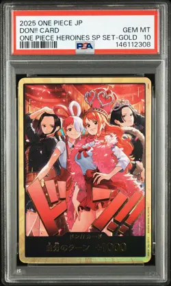2025 ONE PIECE JAPANESE ONE PIECE HEROINES SPECIAL SET GOLD DON!! CARD PSA 10 - Image 1