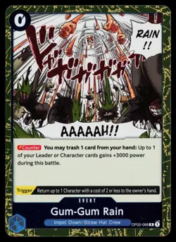 Gum-Gum Rain OP02-068 Rare Paramount War One Piece Near Mint - Image 1