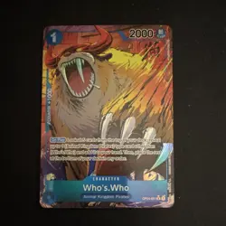 Bandai Who's Who OP04-051 1 Cost 2000 Power Rare Foil Alt Art Kingdoms of Intri… - Image 1