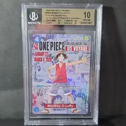 Bandai Monkey.D.Luffy P-055 One Piece Promo US Voyage Giveaway BGS 10 - Image 1