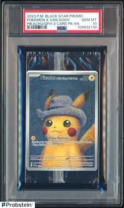 Pokemon Pikachu with Grey Felt hat Van Gogh 085 Graded Sealed Promo PSA 10 - Image 1