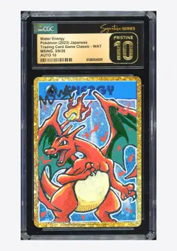 Pokemon CGC 10 PRISTINE AUTO 10 Water Energy Holo Msing 2023 #WAT CLK JPN #2 - Image 1
