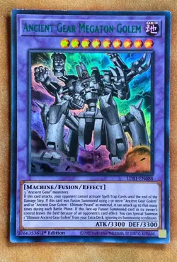 Yugioh Ancient Gear Megaton Golem LDS1-EN088 Ultra Rare 1st Ed GREEN NM - Image 1
