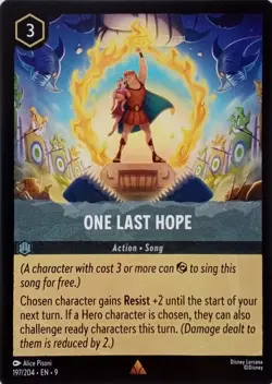 197/204 ONE LAST HOPE EN9 RARE DISNEY LORCANA CARD - Image 1