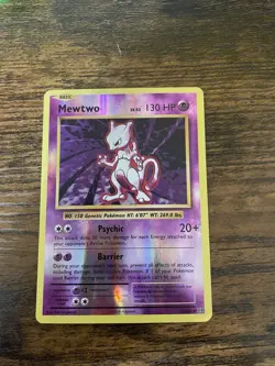 Pokemon TCG Mewtwo 51/108 Evolutions Rare Reverse Holo 130 HP Psychic Basic Card - Image 1