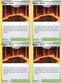 4x Pokemon Magma Basin Playset Trainer Card 144/172 Brilliant Stars NM - Image 1