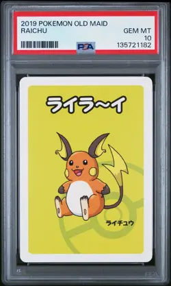 2019 Pokemon Japanese Playing Cards Old Maid Raichu PSA 10 - Image 1