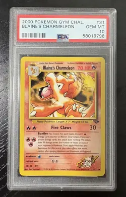 PSA 10 - Pokemon Card - Gym Challenge 31/132 - BLAINE'S CHARMELEON - GEM MINT - Image 1