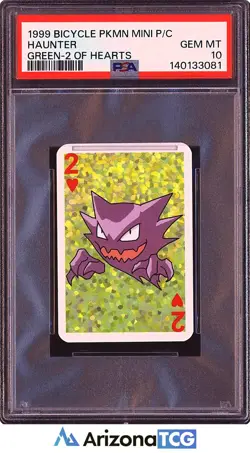 Pokemon 1999 Haunter 2 Of Hearts Bicycle Pokemon Mini Playing Cards PSA 10 - Image 1