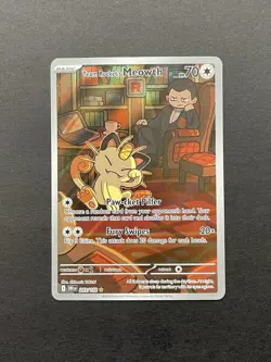 Pokemon TCG Team Rockets Meowth Card 203/182 Destined Rivals - Image 1