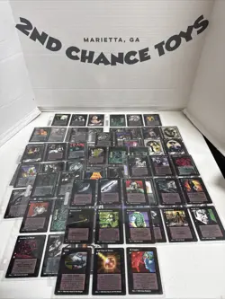 JYHAD CCG Card Game Lot over 160 Cards With Protective Sheets - 1994 - Image 1