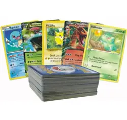 Lot Of 100 Assorted Pokemon Cards With 2 Bonus Hollow Foil Cards And a EX or GX - Image 1