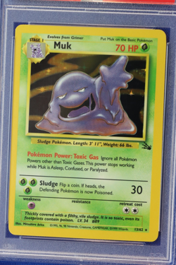 1999 Pokemon Fossil #13 MUK HOLO Card TCG PSA NM-MT 8 Graded Vintage Rare 13/62 - Image 2