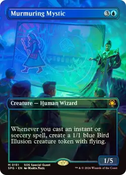 MTG Secrets of Strixhaven Special Guest Murmuring Mystic Borderless Foil 0151 - Image 1