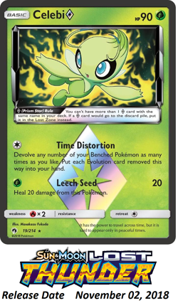 Pokemon Card - Celebi ◇ Lost Thunder 19/214 Rare Prism Star 2018 near mint - Image 1