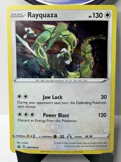 Pokemon TCG Sword & Shield Rayquaza 029 Black Star Promo Holo *SWIRL* - Image 2