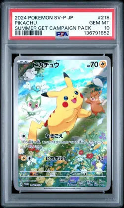 2024 Pokemon Scarlet Violet Promo Jap Summer Is Here Pikachu #218SVP PSA 10 - Image 1