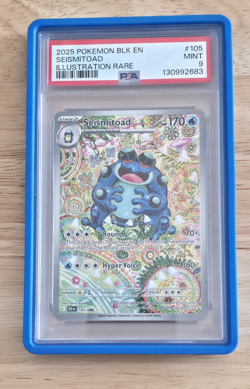 Pokemon Seismitoad 105/086 Sv: Black Bolt Illustration Rare Holo PSA 9 2025 - Image 1