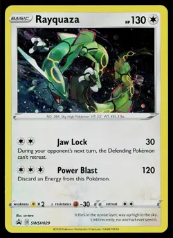 Pokemon Card Sword & Shield Promo Rayquaza SWSH029 Holo - Image 1