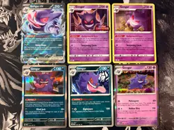 Pokemon Lot of 6 Gengar Cards - 1 Stamped Holo, 3 Holo’s, 1 Ex, 1 Non Holo - Image 1