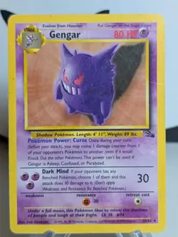 Pokemon TCG Gengar Fossil Card 20/62 Unlimited Regular Rare MP/LP - Image 1