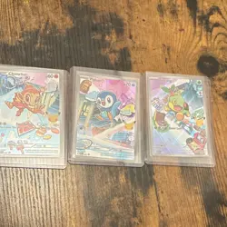 Pokemon TCG Chimchar, Piplup, Turtwig Holo Lot - 3 English Cards - Image 1