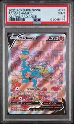 2022 POKEMON SWORD & SHIELD ASTRAL RADIANCE #172 FULL ART/MACHAMP V PSA 9 - Image 1