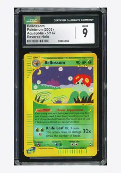 Pokemon CGC 9 Bellossom Reverse Holo 2003 5/147 Aquapolis English - Image 1
