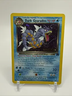 2000 Pokemon Team Rocket Holo Rare Pre-Release #8/82 Dark Gyarados - Crease - Image 1