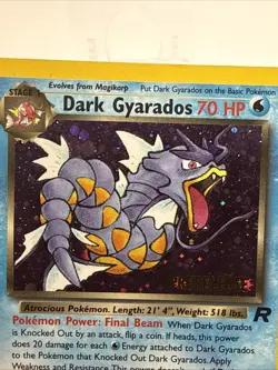 2000 Pokemon Team Rocket Holo Rare Pre-Release #8/82 Dark Gyarados - Crease - Image 4