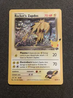 Rocket's Zapdos 15/132 Holo Celebrations: Classic Collection Pokemon English NM - Image 1