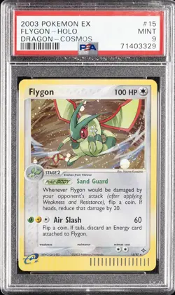 2003 POKEMON EX DRAGON COSMOS #15 FLYGON-HOLO PSA 9 - Image 1