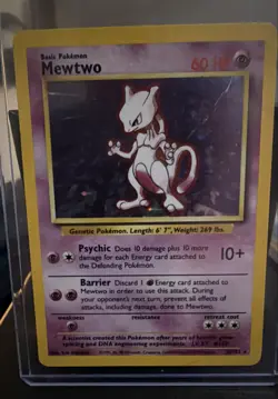 Pokemon TCG Mewtwo Base Set 10/102 Holo 1999-2000 Wizards Base Set Copyright ... - Image 1