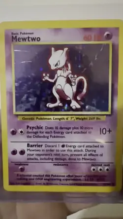 Pokemon TCG Mewtwo Base Set 10/102 Holo 1999-2000 Wizards Base Set Copyright ... - Image 2
