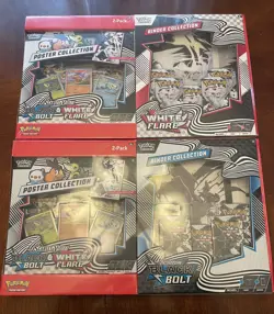 Pokemon Black Bolt and White Flare Binder + Poster Collection Sam's Club Bundles - Image 1
