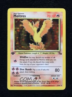Moltres Holo 1st Ed. Pokemon Fossil #12 1999 - Image 1