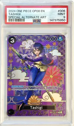 2024 ONE PIECE TASHIGI OP08 SP SPECIAL ALT ART FOIL ST06-006 PSA 9 ENGLISH - Image 1